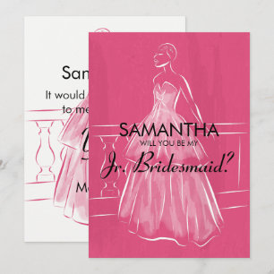 Elegant Gown Will You Be Jr. Bridesmaid Card