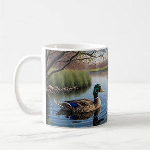 Elegant Graceful Mallard On Tranquil Country Pond Coffee Mug