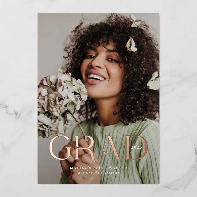 Elegant GRAD Graduation Announcement (Front)