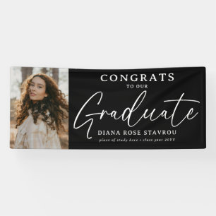 Elegant Grad Photo Congratulations Graduate Banner