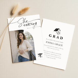 Elegant Grad Photo RN Nursing Graduation Announcement