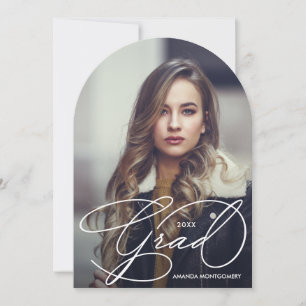 Elegant Grad Script Photo Graduation Invitation