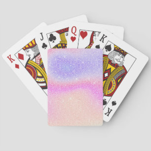 Elegant Gradient Glitter Swirl Holographic  Playing Cards