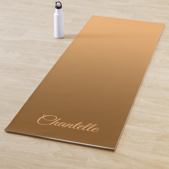 Elegant Gradient Golden with Custom Name Yoga Mat (In Situ)
