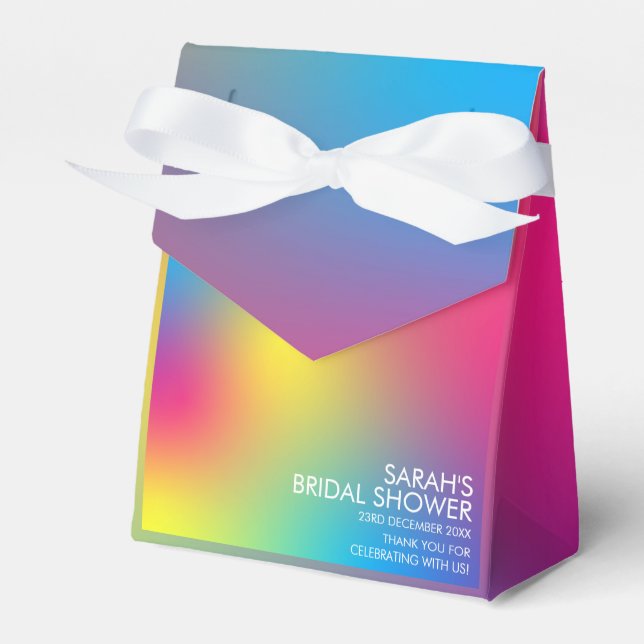 Elegant Gradient Holographic Bridal Shower Favour Box (Front Side)