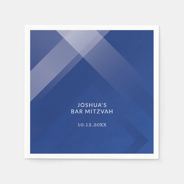 Elegant Gradient Monogram Bar Mitzvah Napkin (Front)