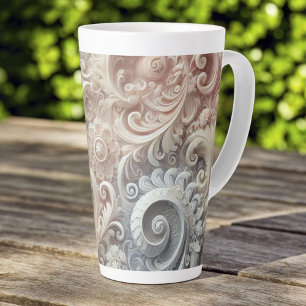 Elegant Gradient Pastel Lace Pattern Latte Mug