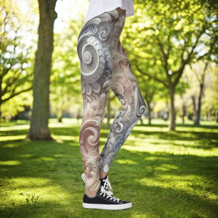 Elegant Gradient Pastel Lace Pattern Leggings