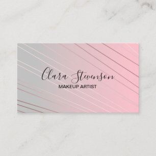 Elegant gradient pink grey pattern rose gold business card
