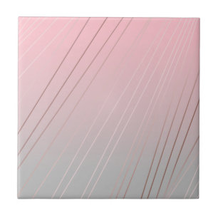 Elegant gradient pink grey pattern rose gold ceramic tile