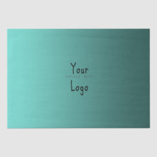 Elegant Gradient Teal Green with Custom Logo Tissue Paper