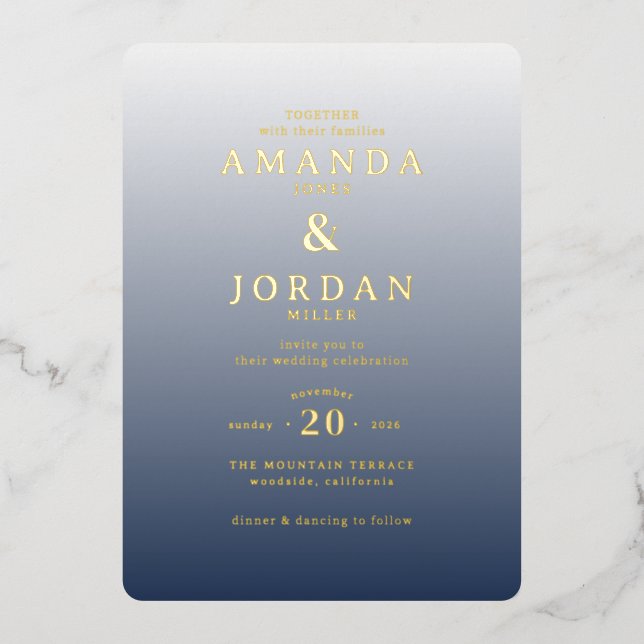 Elegant Gradient Wedding Invitation (Front)
