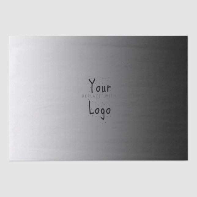 Elegant Gradient White to Black with Custom Logo Tissue Paper (Front)