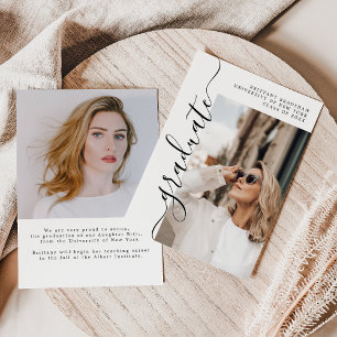 Elegant Graduate 2 Photo Graduation Announcement