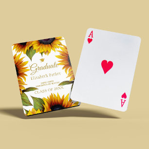 Elegant graduate class of year graduation favours playing cards