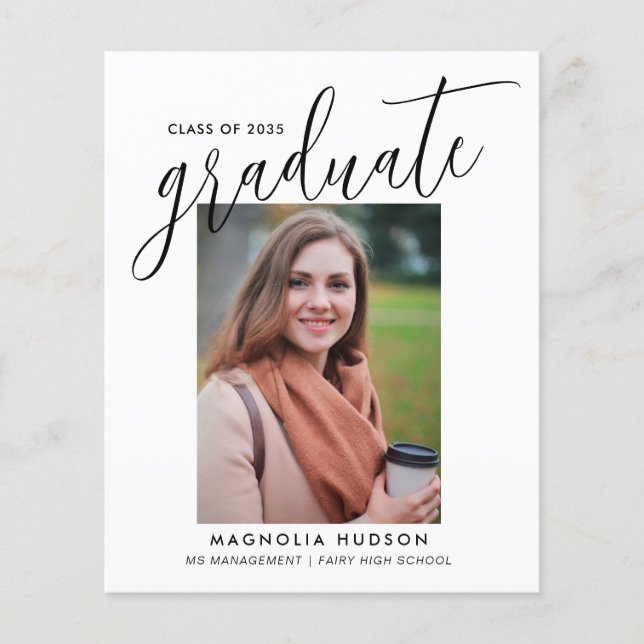 Elegant Graduate Class Photo Graduation Card (Front)