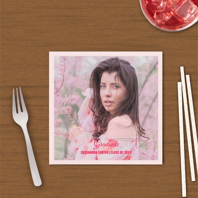 Elegant Graduate Custom Photo Napkin (Creator Uploaded)