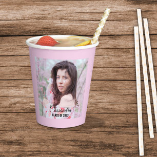 Elegant Graduate Custom Photo  Paper Cups