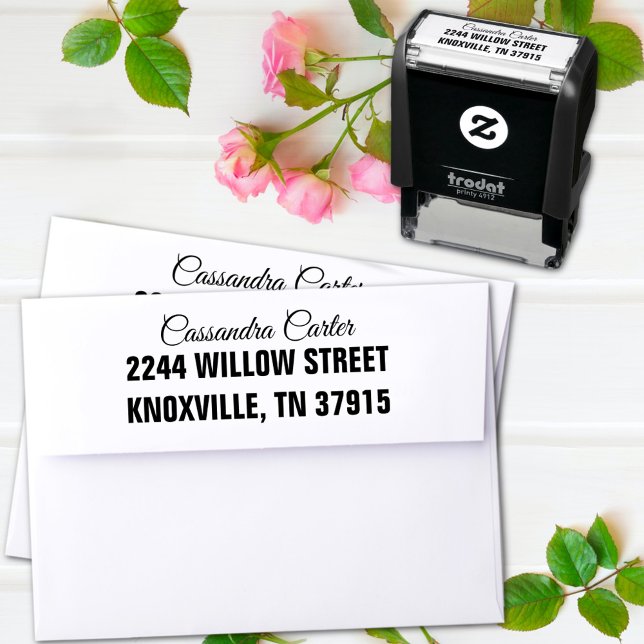 Elegant Graduate Custom Return Address Self-inking Stamp (Creator Uploaded)