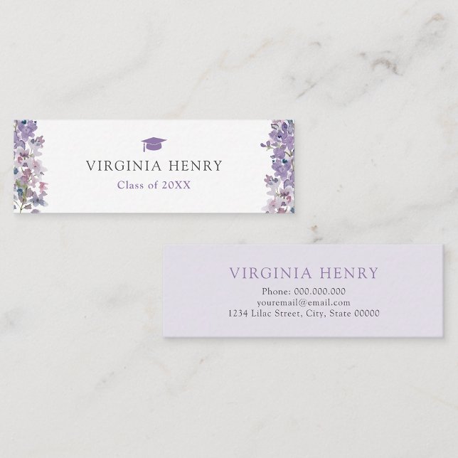Elegant Graduate Name Card (Elegant Lilac Graduate Name Card by Painted Paperie
)