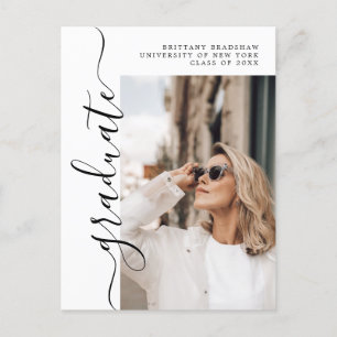 Elegant Graduate Name Class of Photo Graduation Postcard