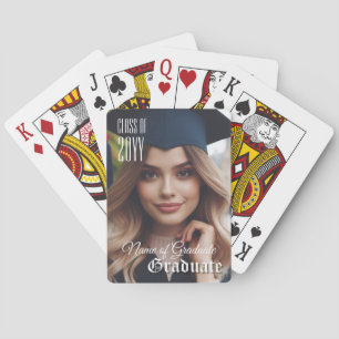 Elegant Graduate Name Photo Class Year Keepsake Playing Cards