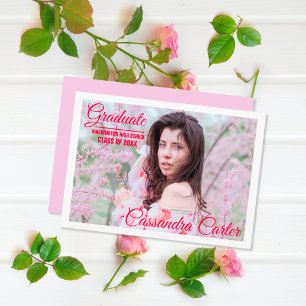 Elegant Graduate Party Invitation Flat Photo Card