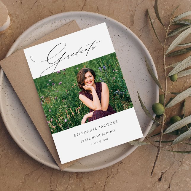 Elegant Graduate Photo Class of Announcement (Creator Uploaded)