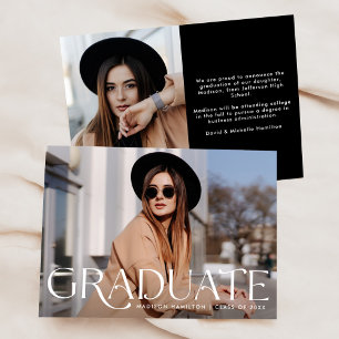 Elegant Graduate Photo Graduation Announcement