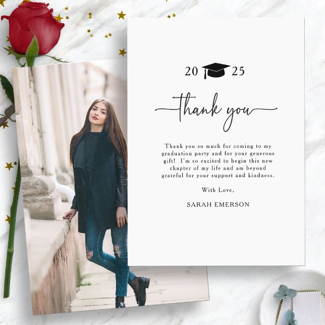 Elegant Graduate Thank You Card (Elegant Graduate Photo Thank You Card by Painted Paperie
)