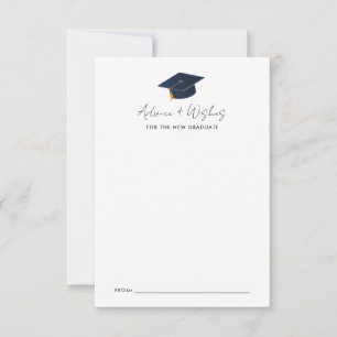 Elegant Graduation Cap Advice Stationery Card