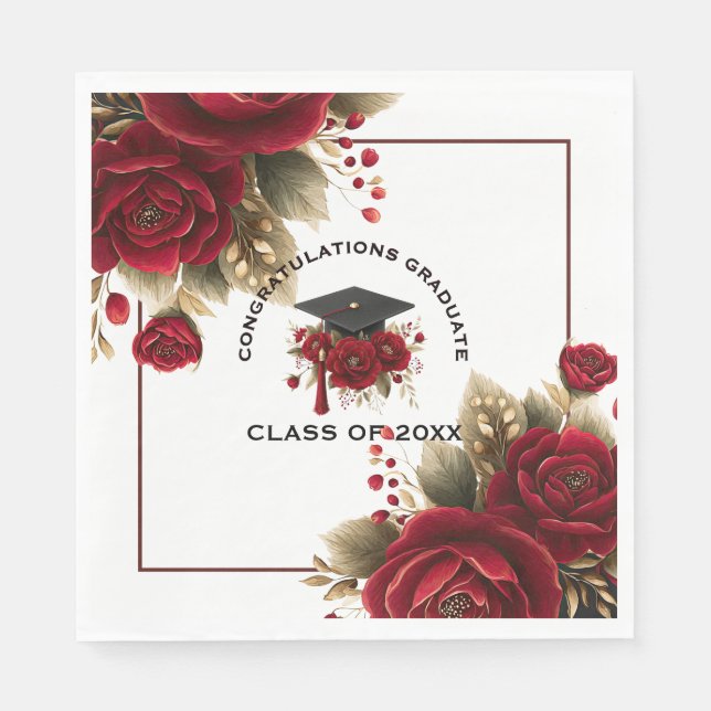 Elegant Graduation Celebration • Gold Script  Napkin (Front)