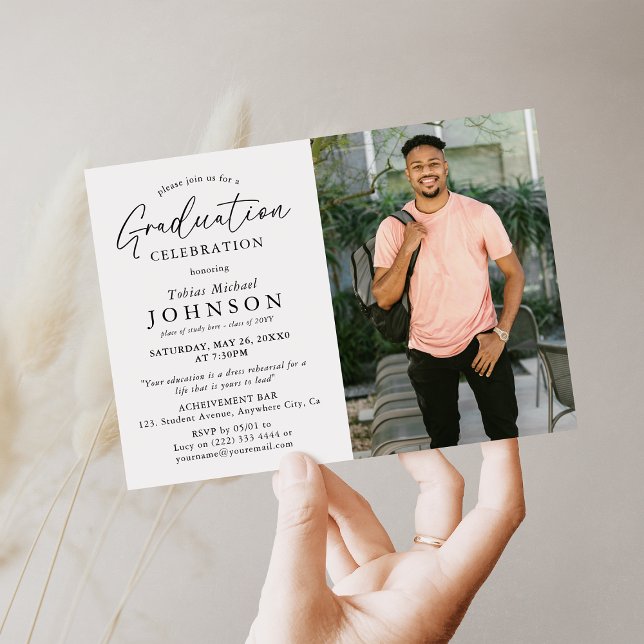 Elegant Graduation Celebration Graduate Photo Invitation (Creator Uploaded)