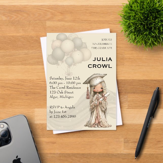 Elegant Graduation Celebration Invitation (Insitu (Invitation Card))