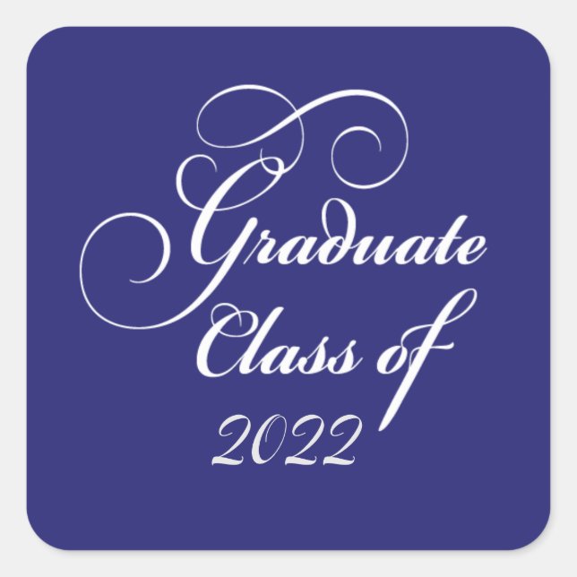 Elegant Graduation Class 2022 Blue Envelope Seal (Front)
