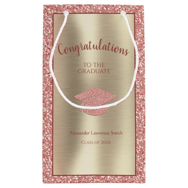 Elegant Graduation Class of 2021 Congratulations Small Gift Bag (Back)