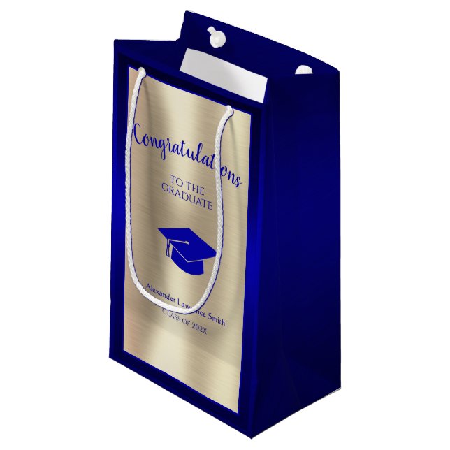 Elegant Graduation Class of 2022 Congratulations Small Gift Bag (Front Angled)