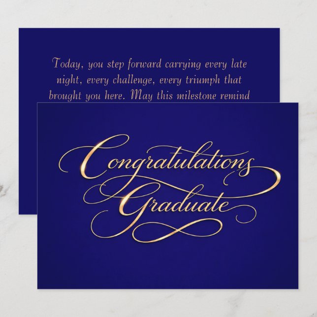 Elegant Graduation Congratulations Design Holiday Card (Front/Back)