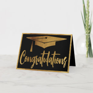 Elegant Graduation Congratulations Faux Gold Card