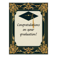 Elegant Graduation Diploma with Mortarboard