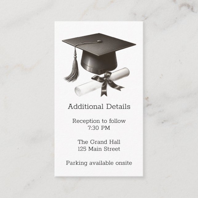 Elegant Graduation Enclosure Card (Front)