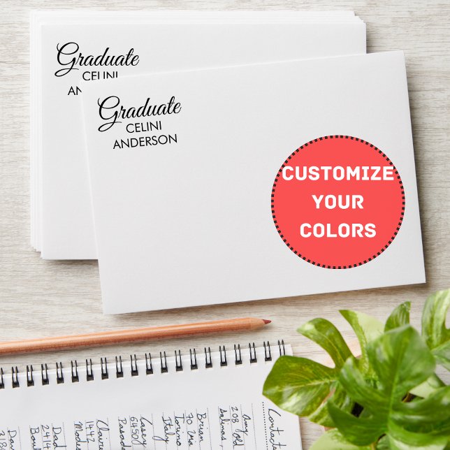 Elegant Graduation Envelopes - Black & White (Elegant Graduation Envelopes - Black & White Foil Accent)