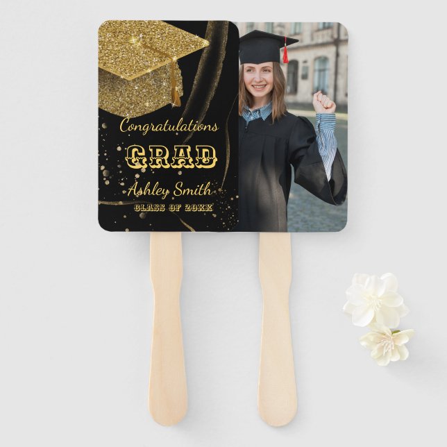 elegant Graduation Hand Fan (Front and Back)