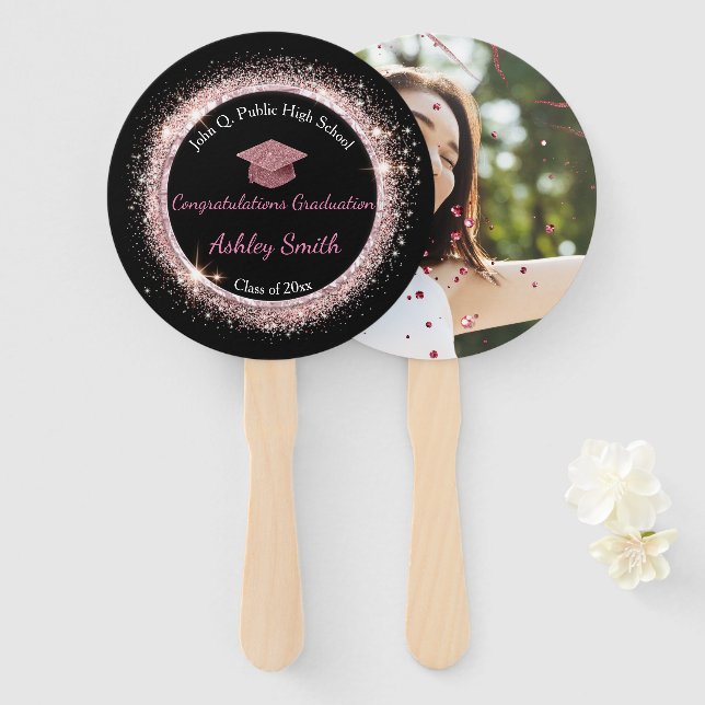elegant Graduation Hand Fan (Front and Back)