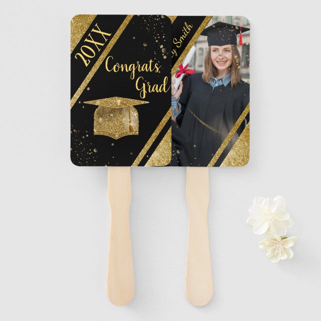 elegant Graduation Hand Fan (Front and Back)
