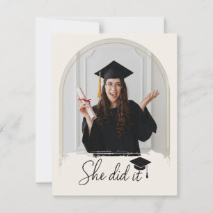 Elegant Graduation Modern Grad Thank You Card