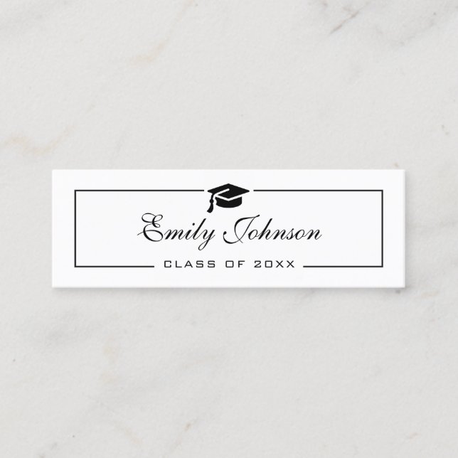 Elegant Graduation Name Card - Classe Of 2026 (Front)
