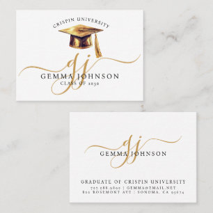 Elegant Graduation Name Gold Monogram Calling Card