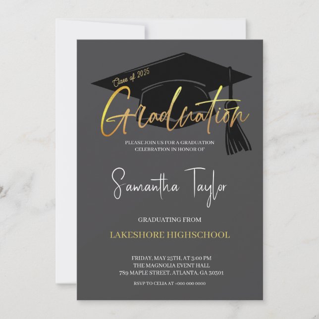 Elegant Graduation Party Invitation (Front)