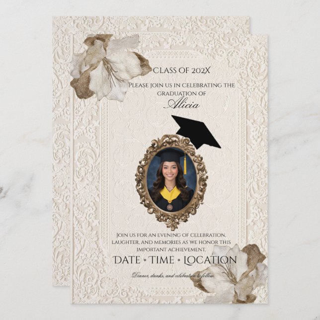 Elegant Graduation Party Invitation (Front/Back)